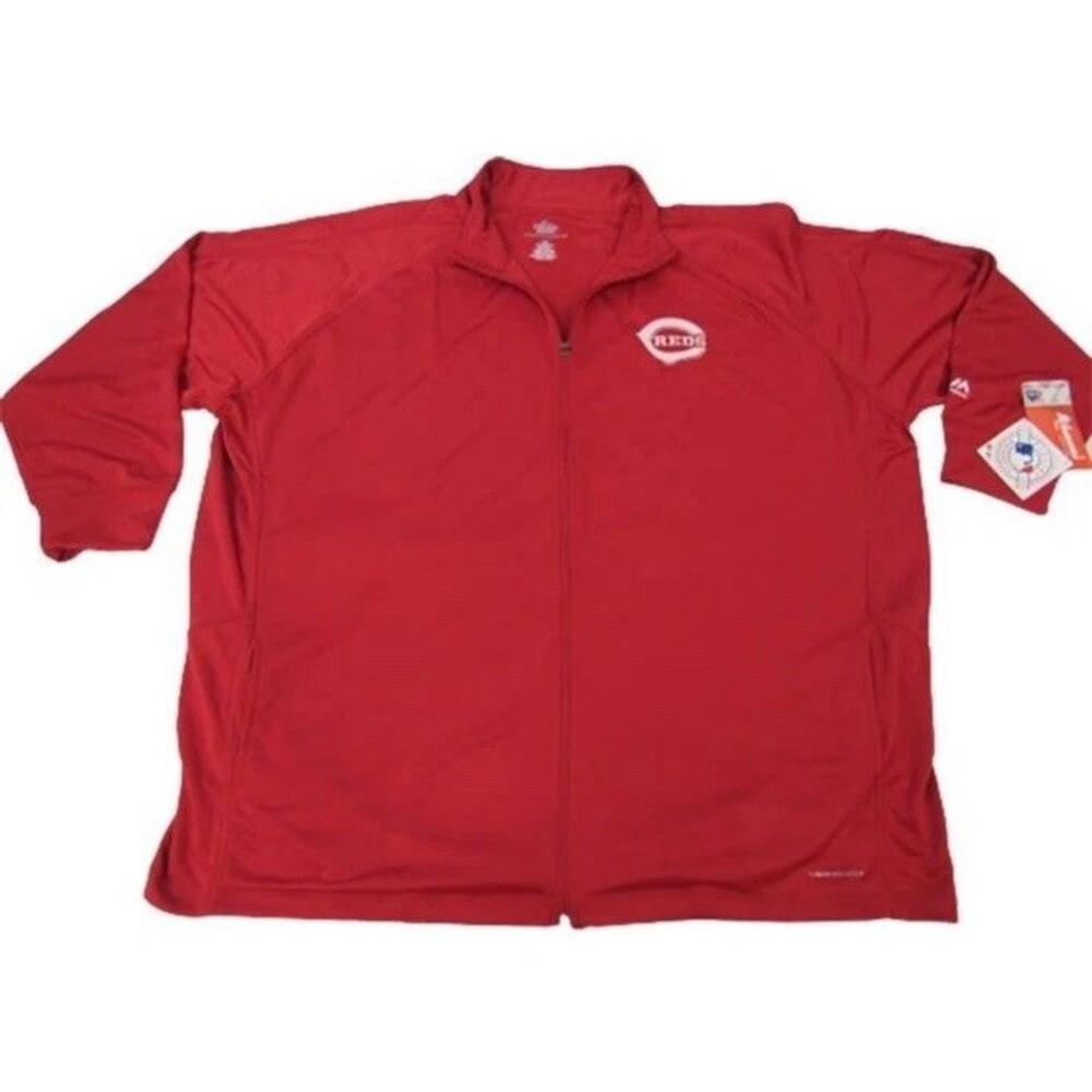 New Cincinnati Reds Womens Plus Sizes 4XL Red Majestic Full Zip Track Jacket